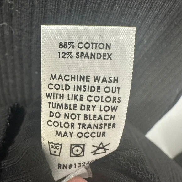 COTTON CITIZEN Ibiza Ribbed Polo Dress Black Long Sleeve Knit Mini Size M - Picture 6 of 7